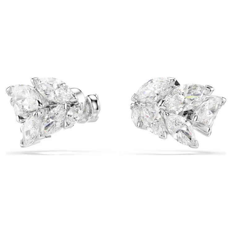 Mesmera ear cuffs Marquise cut, White, Rhodium plated